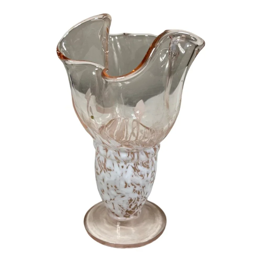Vintage Lead Crystal Handkerchief Vase
